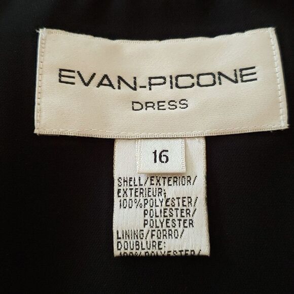 NWOT Black Evan-Picone Skirt and Top Set with White Trim Sz 16 - Picture 5 of 7